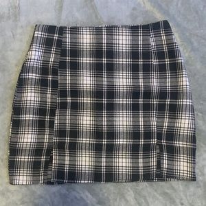 Black and White Tartan Skirt